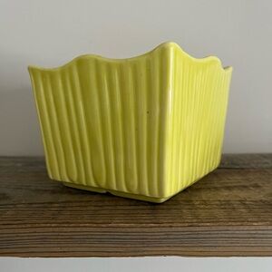 Yellow Ribbed McCoy Pottery Planter